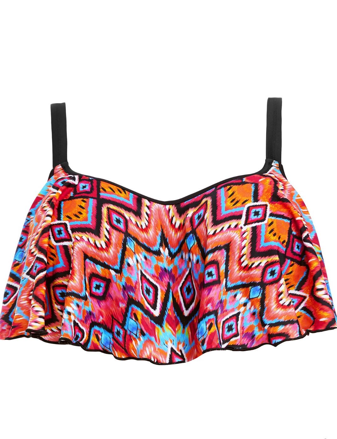 Elomi Tribe Vibe Underwired Flounce Bikini Top Flame