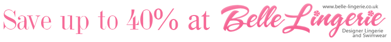 save up to 40% at belle lingerie pink banner