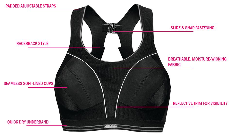shock absorber ultimate run sports bra top features
