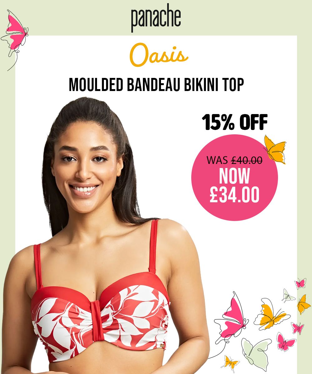 Panache Oasis Moulded Bandeau Bikini Top - Belle Lingerie