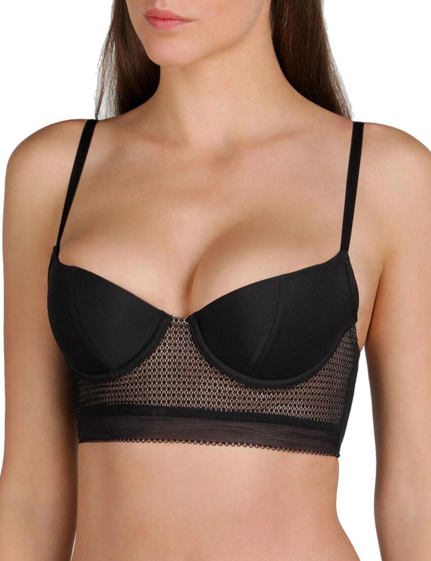 W030K Wonderbra Minimal Chic Longline Bra Bustier - W030K Black