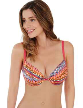 1678600 Lepel Rainbow Beach Twist Plunge Bikini Top - 1678600 Pink/Multi