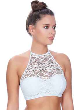 3973 Freya Sundance High Neck Crop Bikini Top - 3973 White