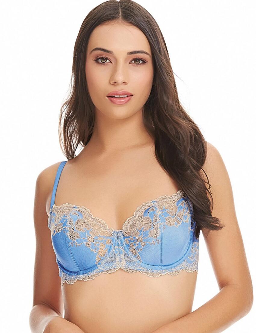 851256 Wacoal Lace Affair Underwired Bra - 851256 Provence Blue/Pale Peach