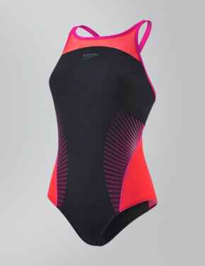 810830B348 Speedo Fit Splice Xback Swimsuit - 810830B348 Black/Red