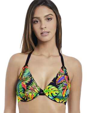 2909 Freya Electro Beach Bandless Halter Bikini Top Tropical - 2909 Tropical