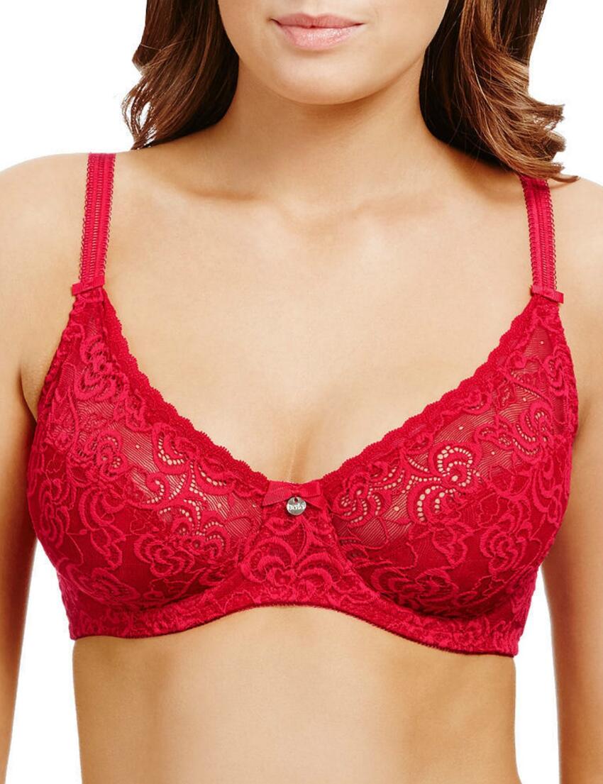 B5041 Berlei Comfort Heaven Lace Underwired Bra - B5041 Passion Red