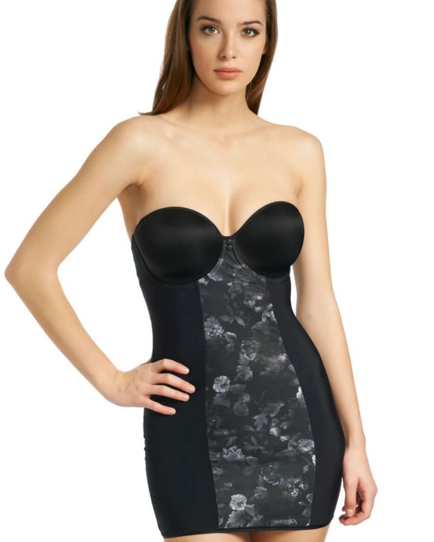 1461 Freya Deco Shapewear Moulded Strapless Slip  - 1461 Black