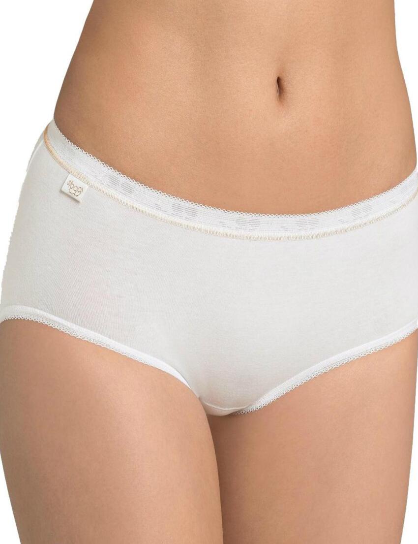 10161760 Sloggi Basic+ Gold Midi Brief 3 Pack - 10161760 White/Gold