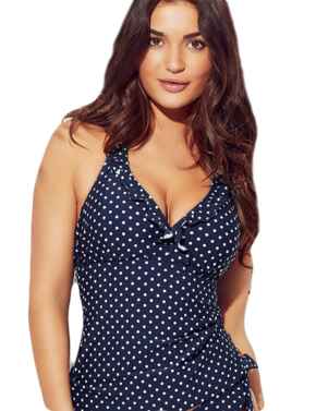 3907 Pour Moi Hot Spots Underwired Tankini Top - 3907 Navy