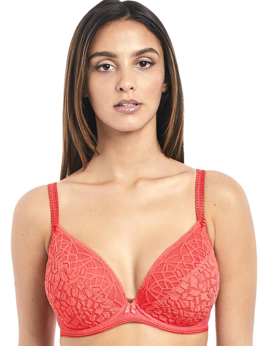 Freya Lingerie Soiree Lace Bra Underwired Padded Plunge Bras 5013 US 32H 💗