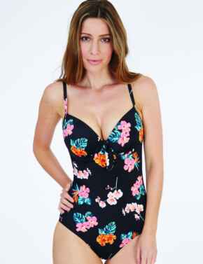 1755810 Lepel Tropical Plunge Swimsuit - 1755810 Black Print