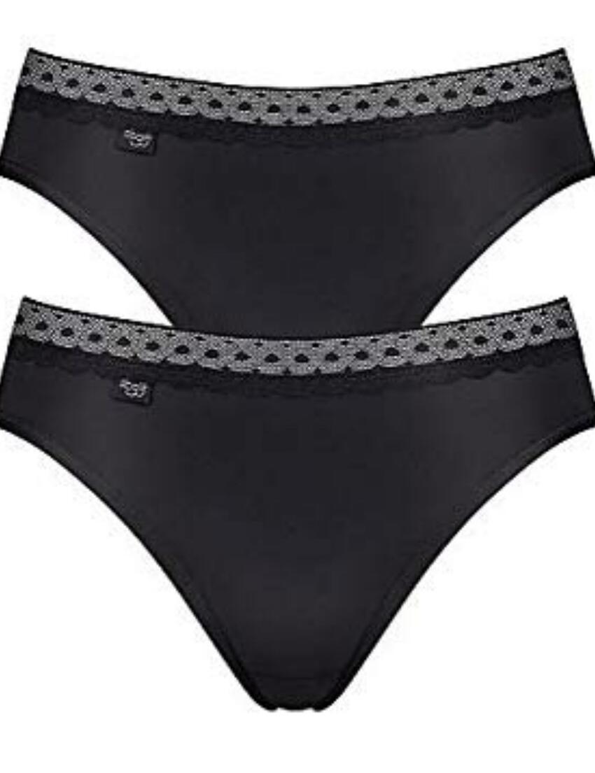 10149073 Sloggi Feel Pure Lace Tai Brief (2 Pack) - 10149073 Black