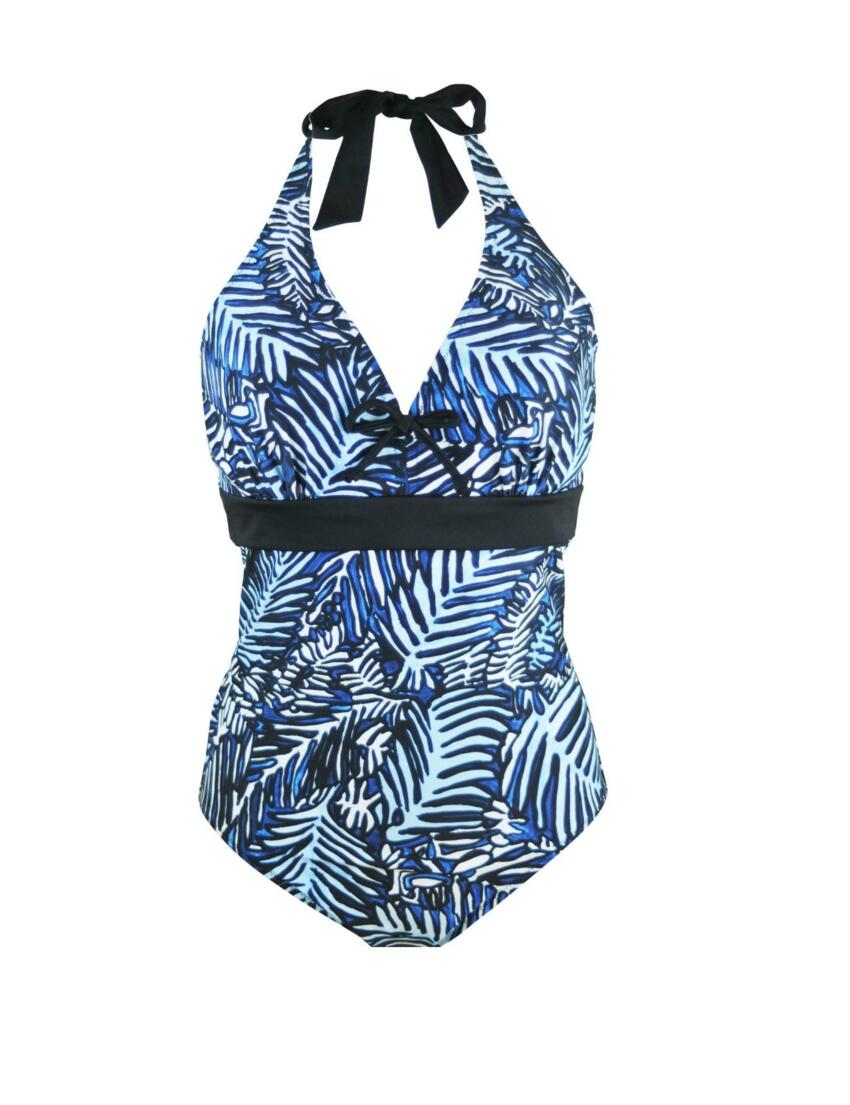 45006 Pour Moi Barracuda Underwired Halter Swimsuit - 45006 Black/Blue