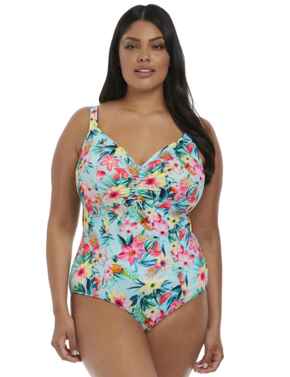 7150 Elomi Aloha Moulded Adjustable Neckline Swimsuit - 7150 Aqua
