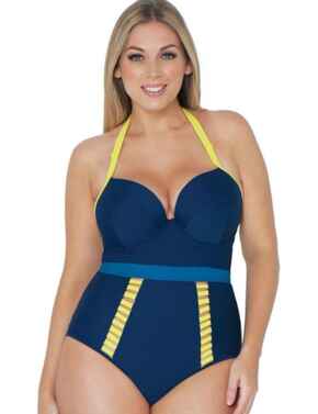 CS4627 Curvy Kate Maya Halterneck Swimsuit - CS4627 Blue Mix