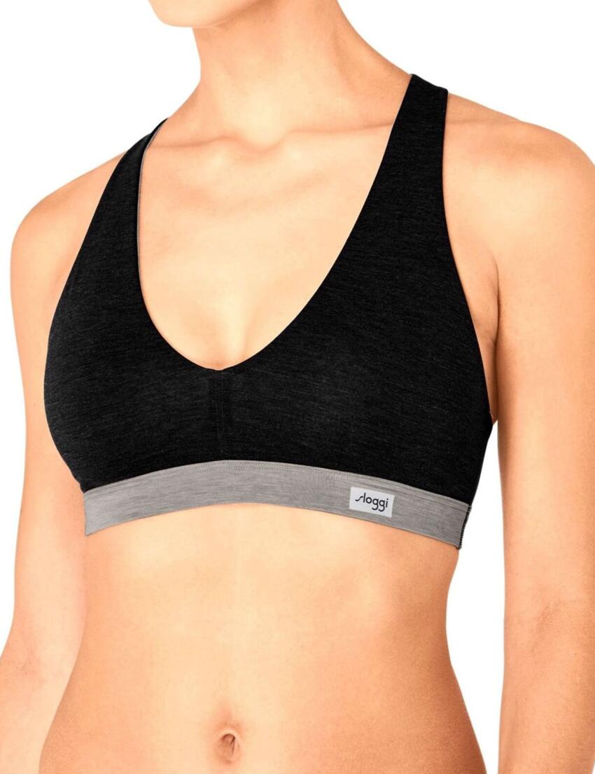 10190366 Sloggi Women Move Flow Bralette Crop Bra Top  - 10190366 Black