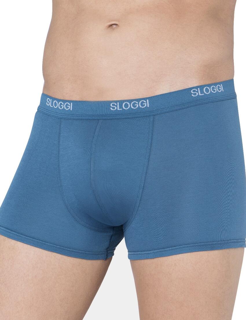 10161784 Sloggi Men Basic Classic Short 2 Pack - 10161784 Blue/Dark Combination