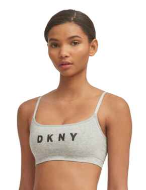 DKNY Logo Seamless Wire Free Scoop Bralette Grey