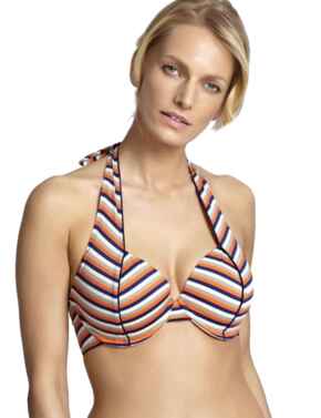 Panache Summer Halterneck Bikini Top Orange/Multi
