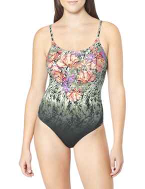 10195586 Triumph Floral Cascades Padded Swimsuit - 10195586 Green/Dark Combination