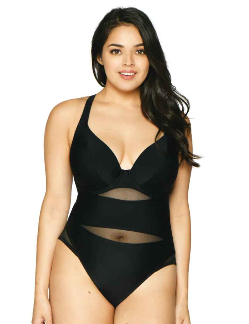Curvy Kate Sheer Class Underwired Plunge Swimsuit