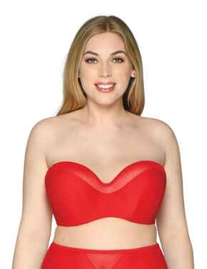 CS001307 Curvy Kate Sheer Class Bandeau Bikini Top - CS001307 Red