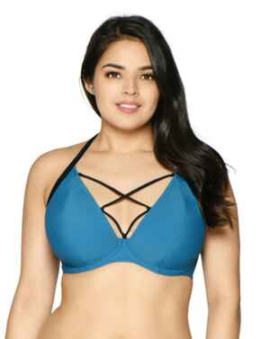 CS002305 Curvy Kate Rock The Pool Halterneck Bikini Top - CS002305 Petrol