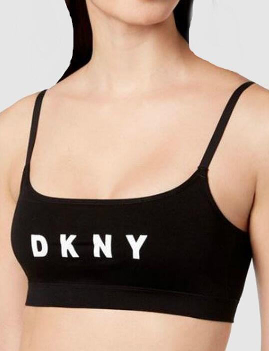 DKNY Logo Seamless Wire Free Scoop Bralette Black