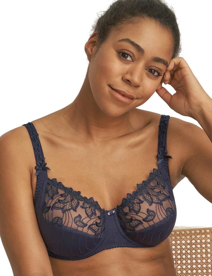 Primadonna 0161810/0161811 Women's Deauville Silver Blue Lace Embroidered Underwired Full Cup Bra