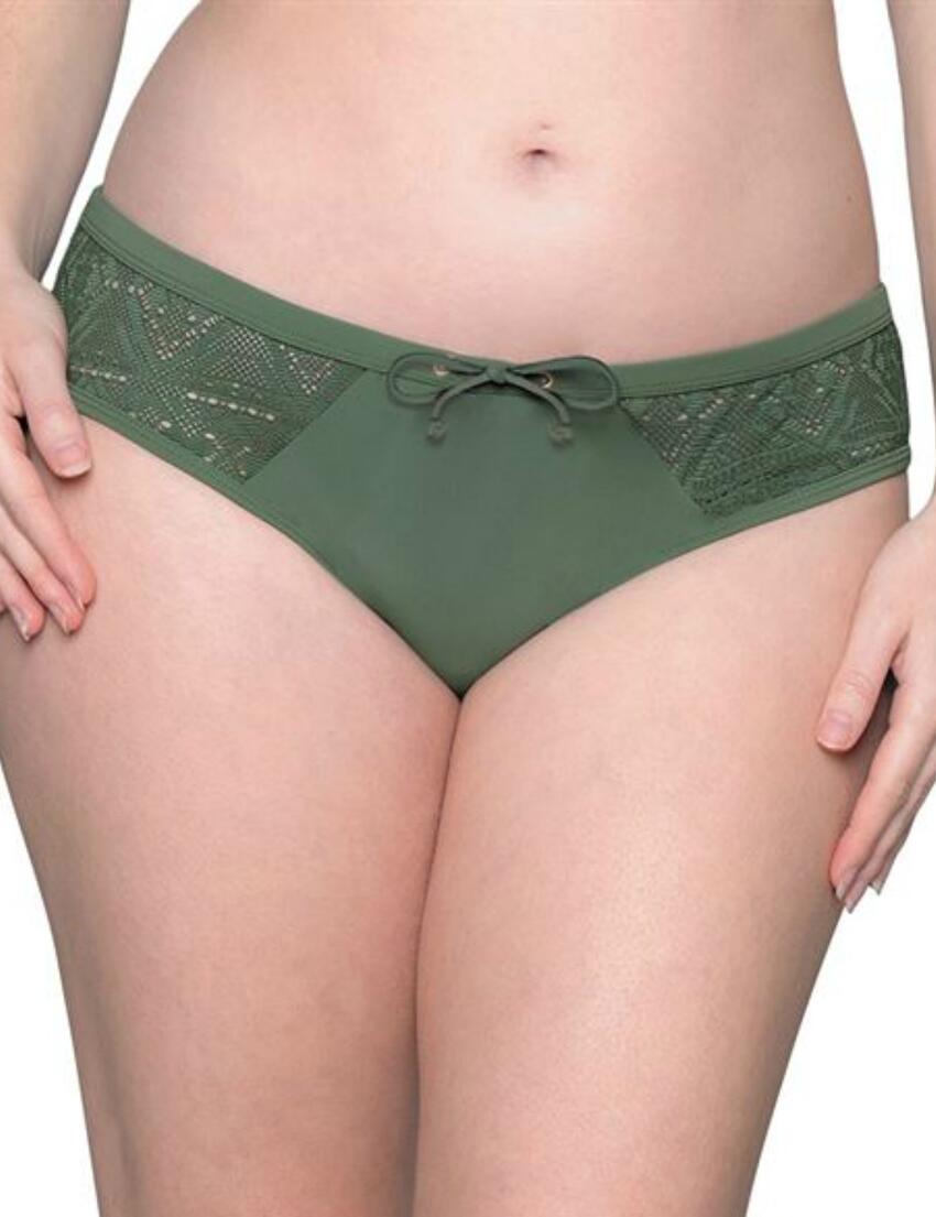 Curvy Kate Hypnotic Tie Side Bikini Brief/Bottoms Monochrome/Olive CS3615 