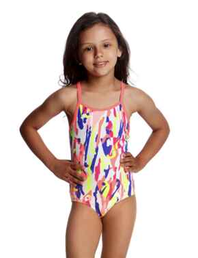 FG01T Funkita Toddler Girls Printed One Piece Swimsuit - FG01T01984 Heart Splatter