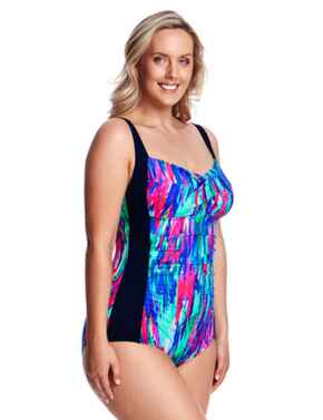 FF13L Funkita Ladies Ruched One Piece Swimsuit - FF13L01988 Brush Strokes