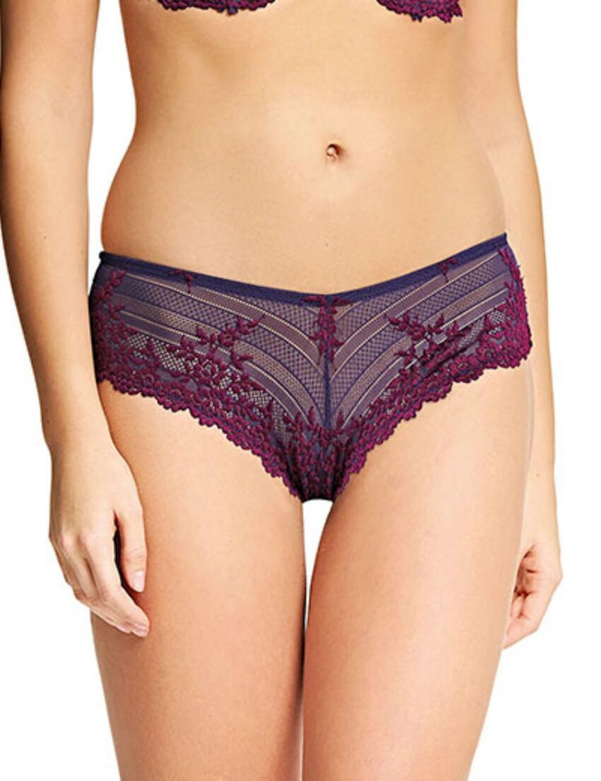 848191 Wacoal Embrace Lace Tanga Brief - 848191 Plum Caspia