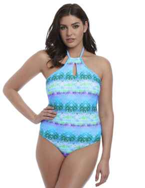 5874 Freya Seascape High Neck Swimsuit - 5874 Blue Lagoon
