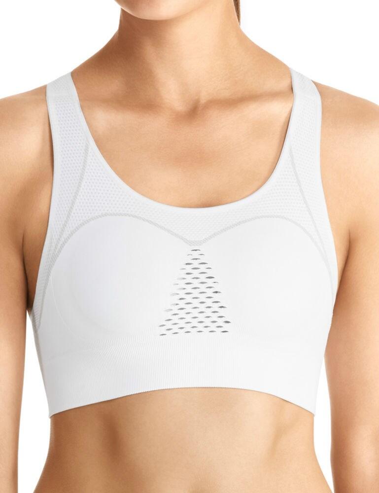 $65 Lole Women's White Luzina Stretchy Adjustable Mesh Sports Bra Size Small