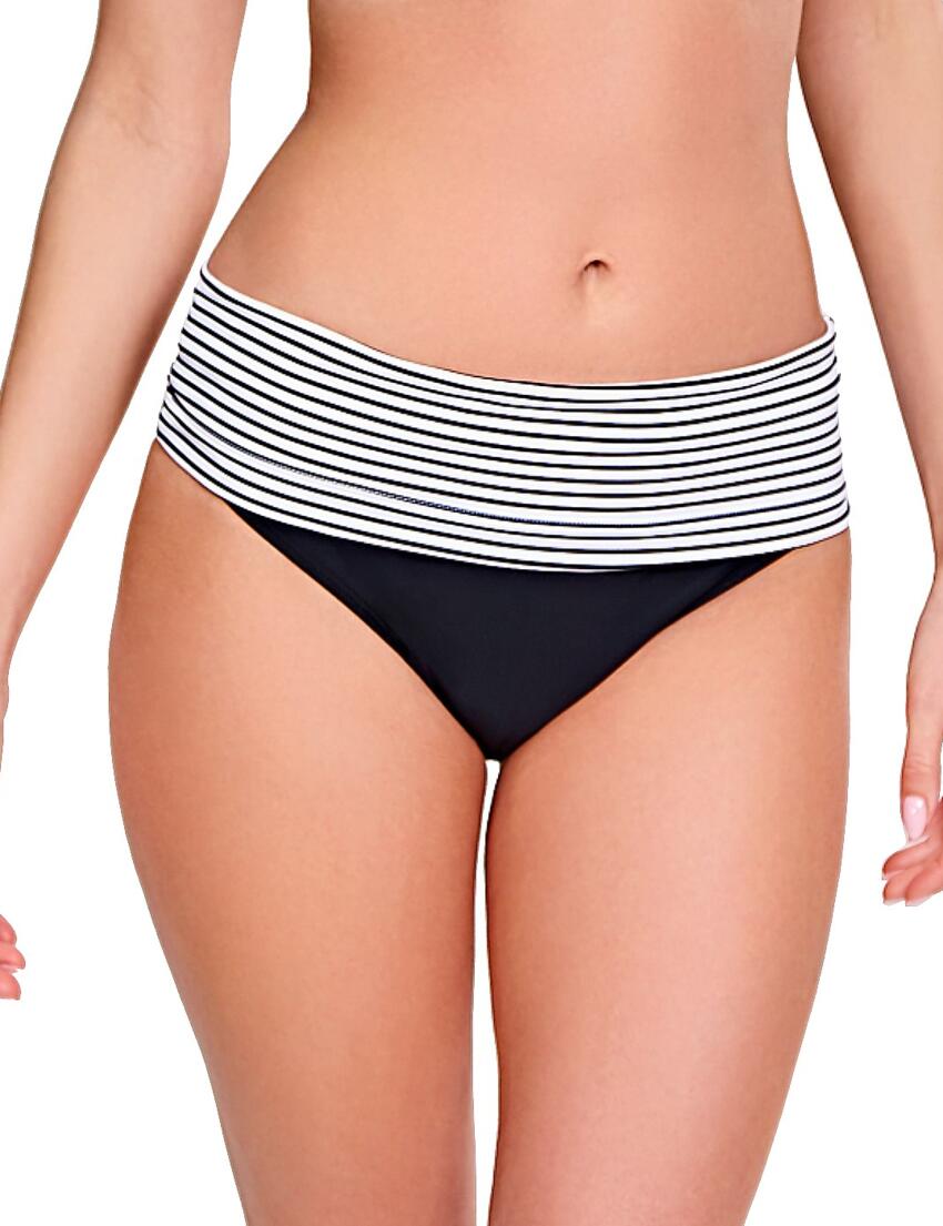 SW0897 Panache Anya Stripe Fold Brief Black/White - SW0897 Black/White