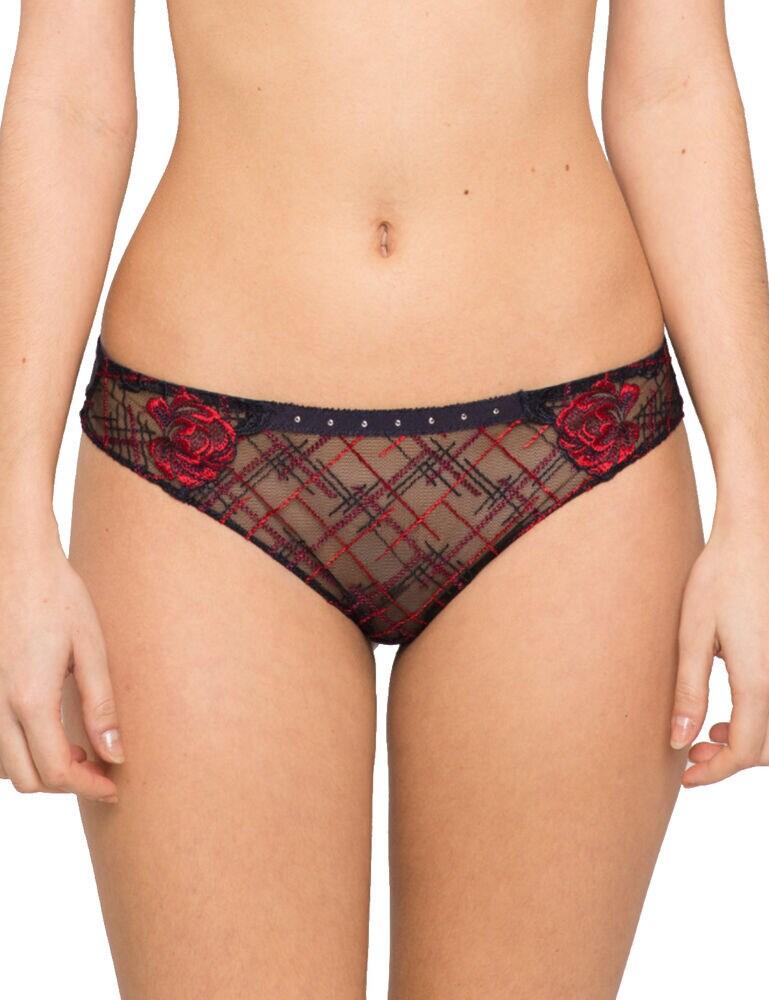 18962 Maison Lejaby Checks and Roses Tanga Brief - 18962 Bleu Horizon