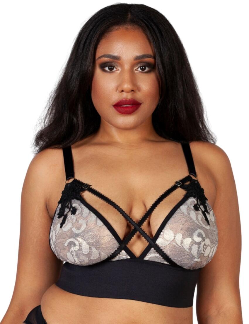 PPGT038 Playful Promises Gabi Fresh Renee Soft Cup Bra - PPGT038  Black/Silver