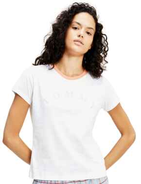 UW0UW01905 Tommy Hilfiger Tommy Sleep T-Shirt  Slogan - UW0UW01905 Classic White
