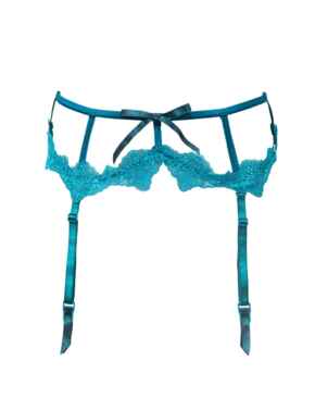 TL01 Tallulah Love Opulent Lace Suspender Belt - TL014 Peacock Blue
