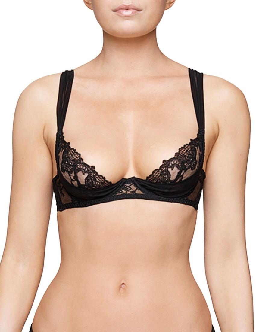 PLU-005-01 Coco De Mer Plumeria Plunge Bra - PLU-005-01 Black