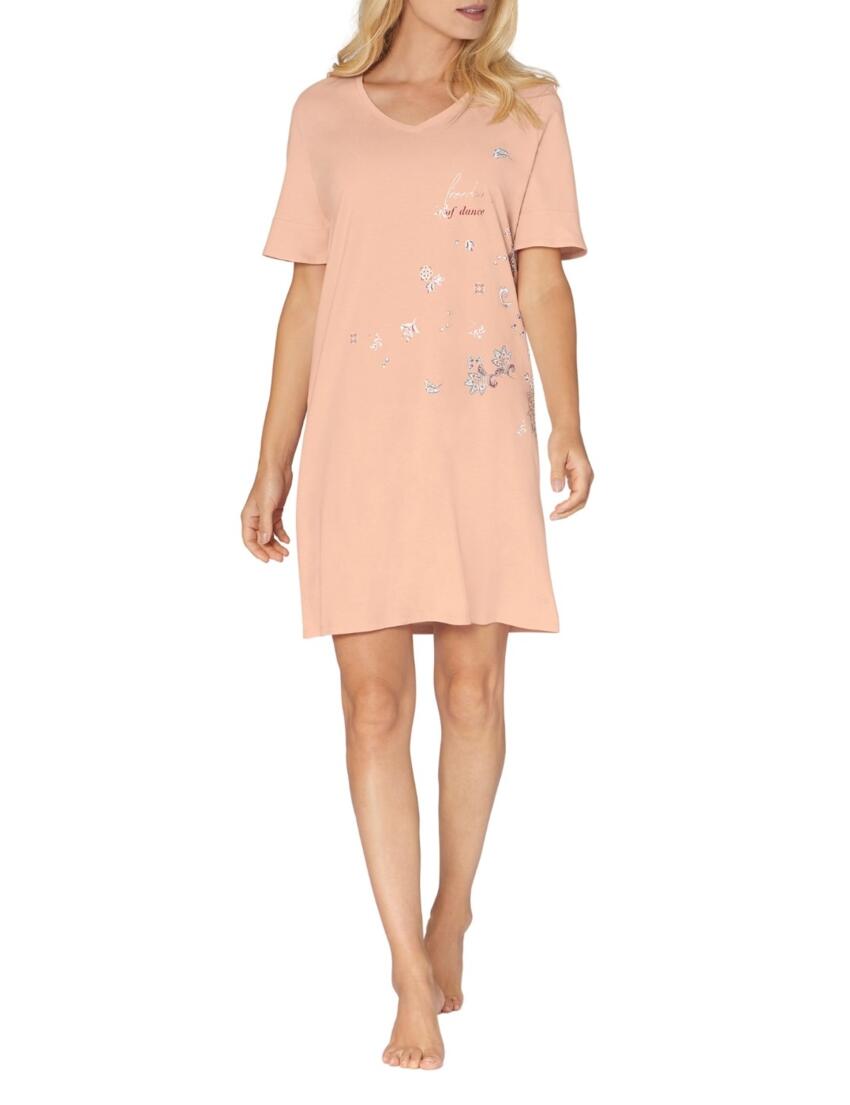 10202376 Triumph Lounge Me Cotton Nightdress  - 10202376 Peach/Light Brown