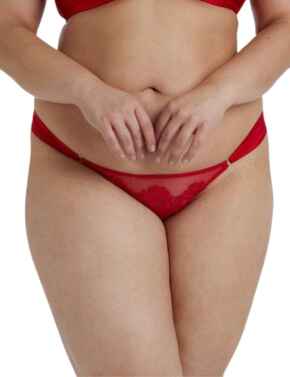 PPCCB3180 Playful Promises Anneliese Satin Brazilian Brief Curve - PPCCB3180 Red