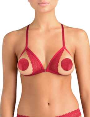 MYN-002-04 Muse by Coco De Mer Marilyn Open Triangle Bra - MYN-002-04 Raspberry