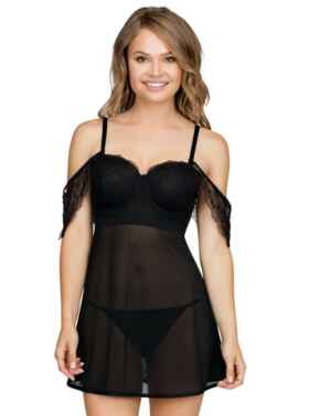 Parfait Serene Babydoll and Thong Set in Black