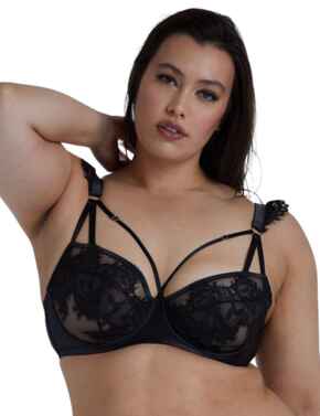 Playful Promises Anneliese Curve Lace Bra in Black