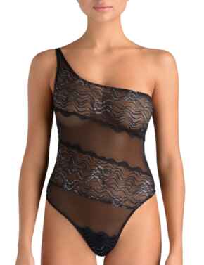 Muse by Coco De Mer Katharine Bodysuit in Black and Silver