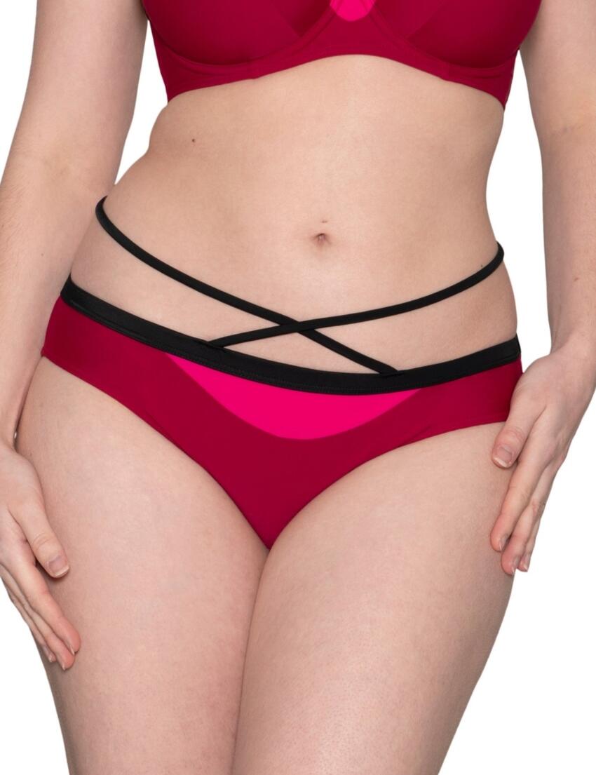 Curvy Kate Subtropic Mini Bikini Brief in Cherry Red/Pink
