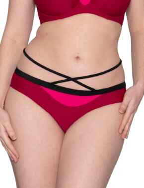 Curvy Kate Subtropic Mini Bikini Brief in Cherry Red/Pink